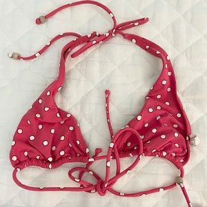 American Eagle Coral Polka Dot Bikini (top only)